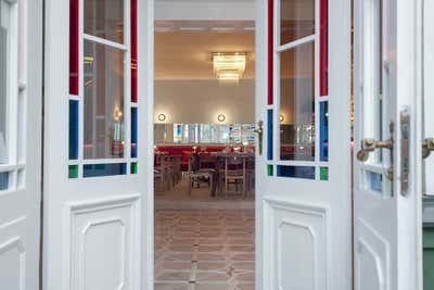 Eclectic Restaurant Entry and Hall. Lee restaurant by Marit Ilison Creative Atelier.