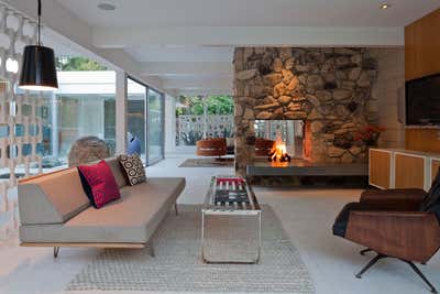  Mid-Century Modern Family Home Living Room. Interior Design Fickett House by Hildebrandt Studio.