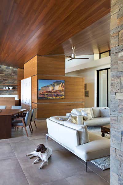  Modern Vacation Home Living Room. Mountainside Bird's Nest  by Anita Lang/IMI Design.