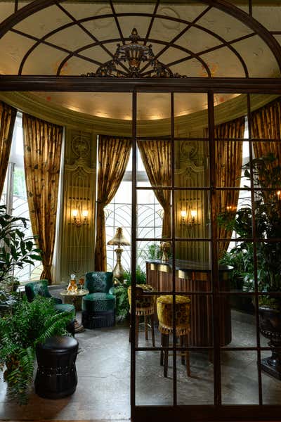  Art Nouveau Mixed Use Bar and Game Room. Atrium Space  by Raven Vanguard Design Studio, LLC.