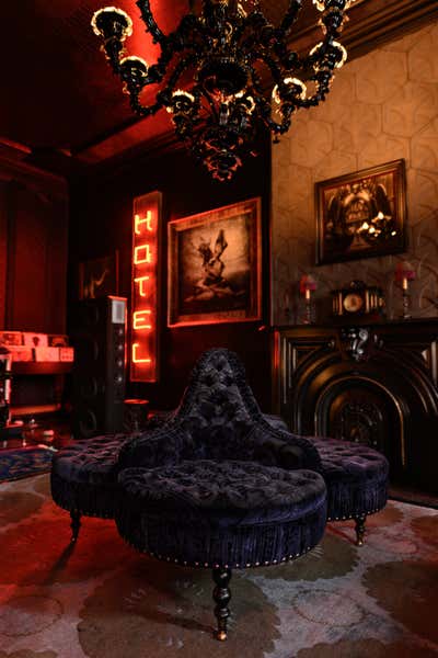 Asian Art Nouveau Living Room. Raven Vanguard House  by Raven Vanguard Design Studio, LLC.