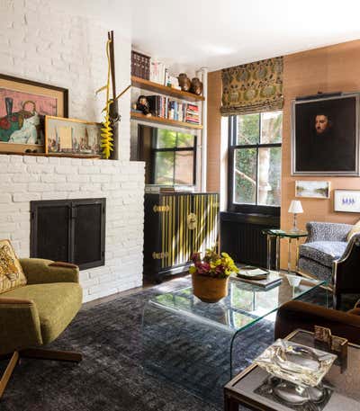  Arts and Crafts Maximalist Apartment Living Room. West Village  by Studio SFW.