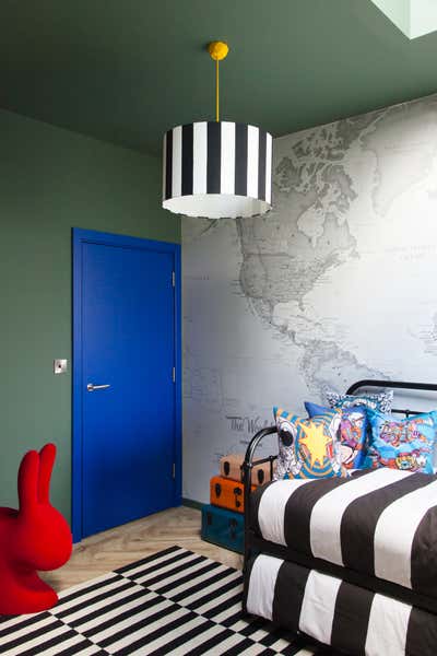  Industrial Mediterranean Family Home Children's Room. Appledore by Charlotte Beevor Studio.