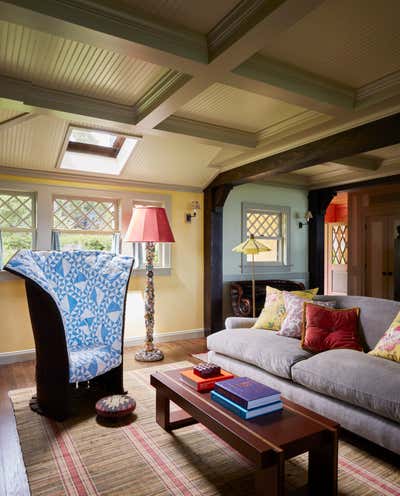  Eclectic Country House Living Room. North Fork Folly by Hadley Wiggins Inc..