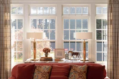  English Country Living Room. Litchfield County Weekends by Hadley Wiggins Inc..