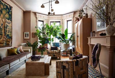  Bohemian Eclectic Living Room. Park Slope Parlor Floor by Casey Kenyon Studio.