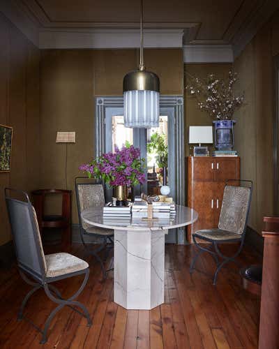  Bohemian Art Deco Dining Room. Park Slope Parlor Floor by Casey Kenyon Studio.