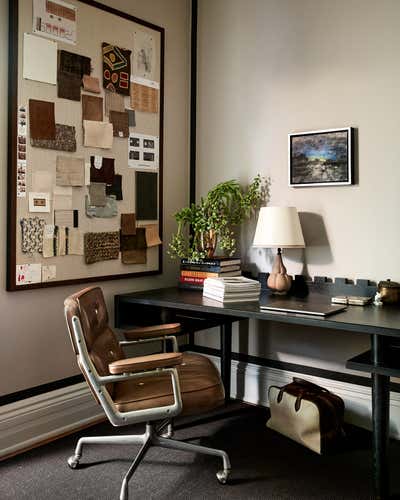  Bohemian Art Deco Apartment Office and Study. Park Slope Parlor Floor by Casey Kenyon Studio.