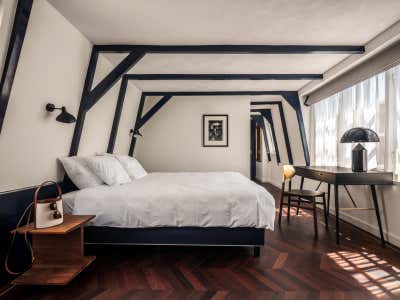  Transitional Hotel Bedroom. 5 star hotel in Amsterdam, canal-side by Tessa Boerstra.
