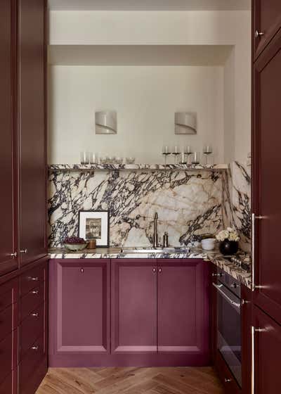 Art Deco French Apartment Kitchen. West Village Residence by Cochineal Design.