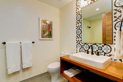  Southwestern Bohemian Vacation Home Bathroom. Modern Hacienda  by HABITAT Studio.