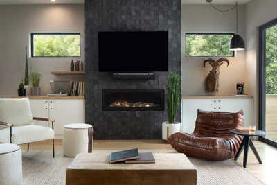  Transitional Modern Bachelor Pad Living Room. Wolff Street by HABITAT Studio.