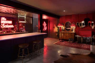  Bohemian Transitional Bachelor Pad Bar and Game Room. Wolff Street by HABITAT Studio.