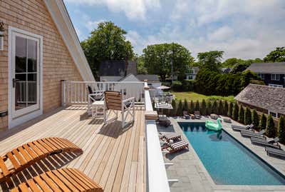  Beach Style Preppy Beach House Patio and Deck. 2 Pierce Lane by HABITAT Studio.