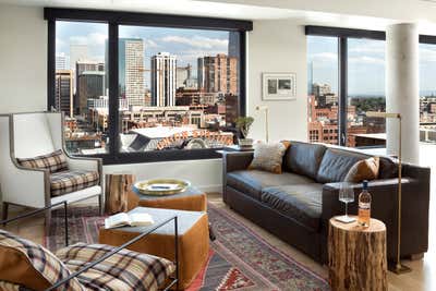  Contemporary Transitional Bachelor Pad Living Room. Union Station Penthouse by HABITAT Studio.