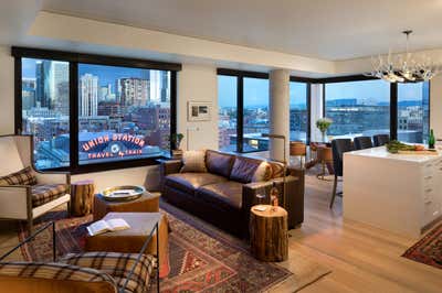  Contemporary Western Bachelor Pad Living Room. Union Station Penthouse by HABITAT Studio.