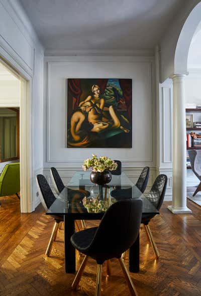 Transitional Apartment Dining Room. West Side Elegance by Pembrooke & Ives.