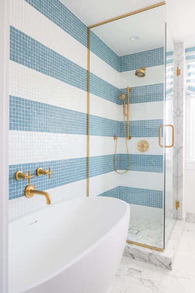 Coastal Bathroom. Lido House by Mehditash Design LLC.