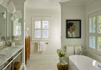  Coastal Mid-Century Modern Country House Bathroom. Designer's Own by Halcyon Design, LLC.