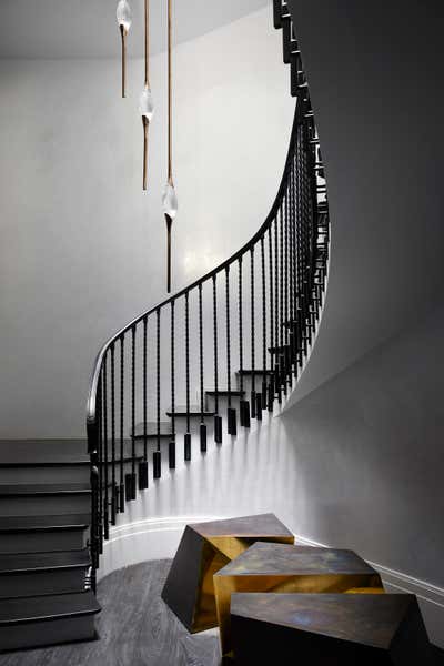  Hollywood Regency Family Home Entry and Hall. Alchemy House by Dylan Farrell Design.