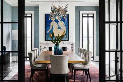  Hollywood Regency Family Home Dining Room. Alchemy House by Dylan Farrell Design.