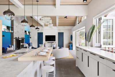  Transitional Family Home Kitchen. Gold Coast Pool House by Workshop APD.