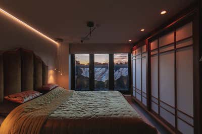  Maximalist Asian Bedroom. Metamorphic Artist's Residence by Anouska Tamony Designs.