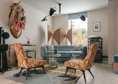  Asian Hollywood Regency Family Home Living Room. Metamorphic Artist's Residence by Anouska Tamony Designs.