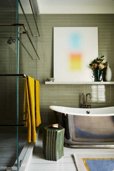 Contemporary Family Home Bathroom. Scarsdale, NY Home by Lucy Harris Studio.