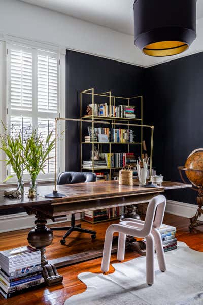  Transitional Family Home Office and Study. GP HOUSE by Laura W. Jenkins Interiors.