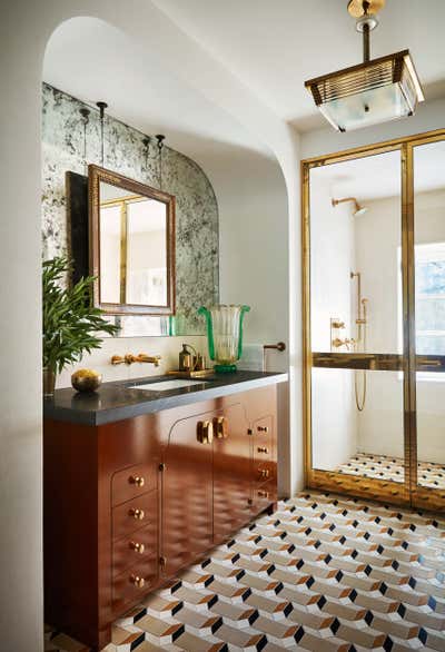 Eclectic Bathroom. Westport Pastoral by Nina Farmer Interiors.