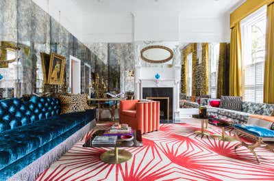  Hollywood Regency Eclectic Living Room. Cherokee by Lucinda Loya Interiors.