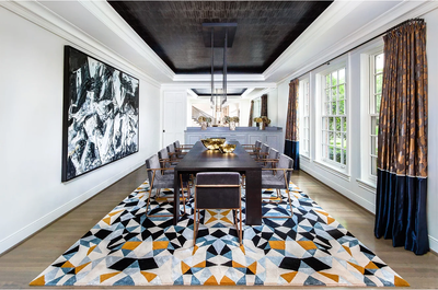  Art Deco Family Home Dining Room. Pastureview by Lucinda Loya Interiors.