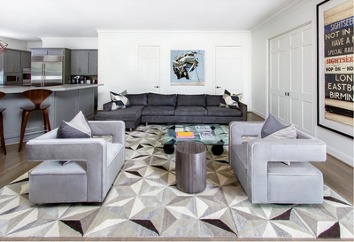 Modern Family Home Living Room. Pastureview by Lucinda Loya Interiors.