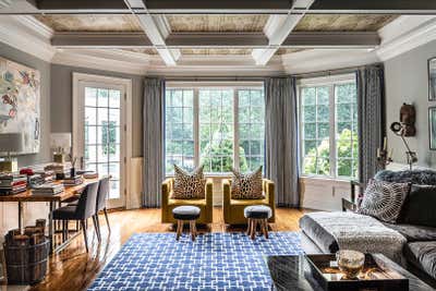  Art Nouveau Eclectic Family Home Living Room. New Canaan by Lucinda Loya Interiors.