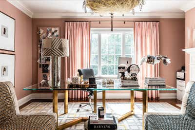  Eclectic Family Home Office and Study. New Canaan by Lucinda Loya Interiors.
