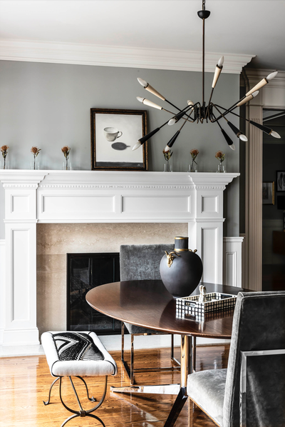  Transitional Family Home Dining Room. New Canaan by Lucinda Loya Interiors.
