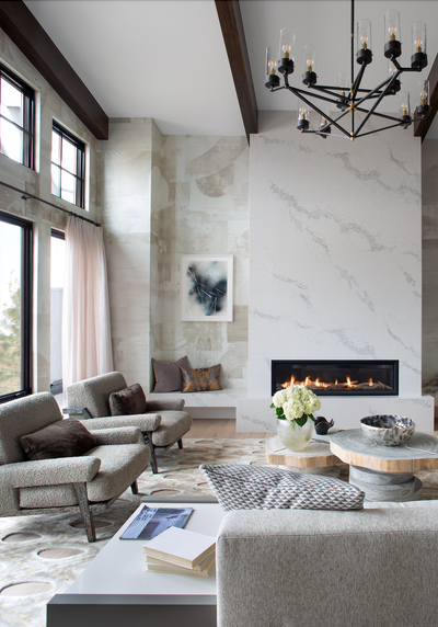 Arts and Crafts Family Home Living Room. House Beautiful by Lucinda Loya Interiors.