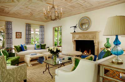  French Traditional Family Home Living Room. Palm Beach Estate by Sherrill Canet Interiors.