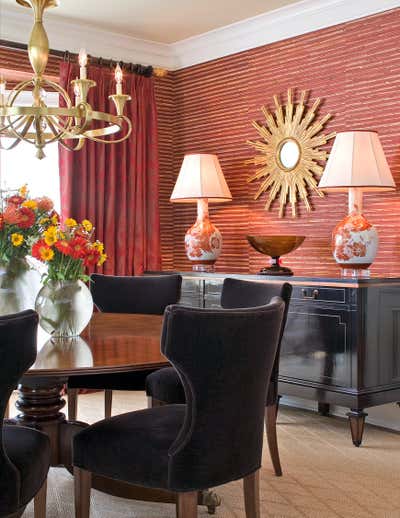  Asian Farmhouse Country House Dining Room. Locust Valley Estate by Sherrill Canet Interiors.