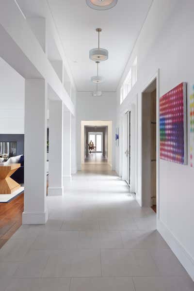  Contemporary Eclectic Vacation Home Entry and Hall. Old Brookville Estate by Sherrill Canet Interiors.
