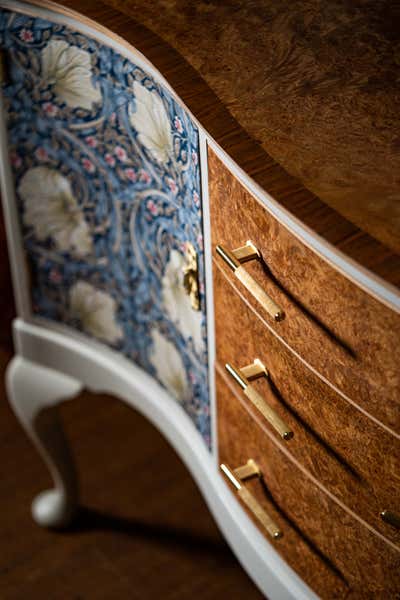  Traditional Retail Entry and Hall. Pimpernel Walnut Sideboard by Patience & Gough.