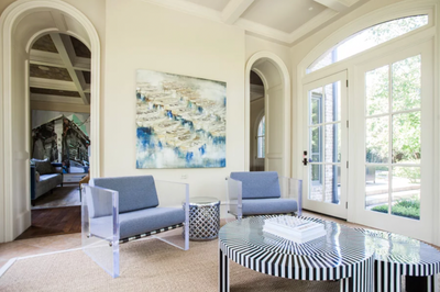  Modern Family Home Living Room. Bluebonnet by Lucinda Loya Interiors.