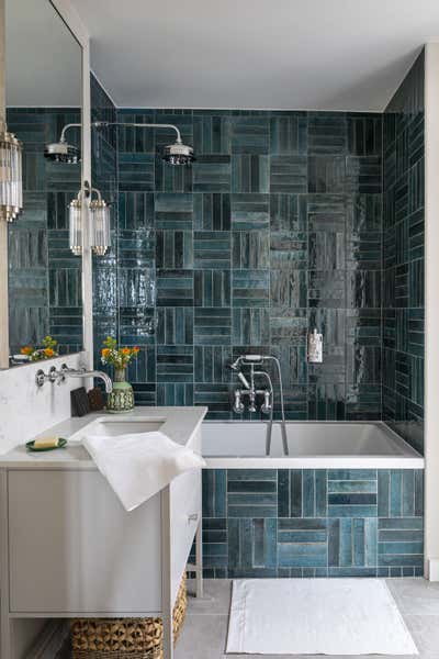  Modern Eclectic Family Home Bathroom. Munro Mews by Stone Hollond.
