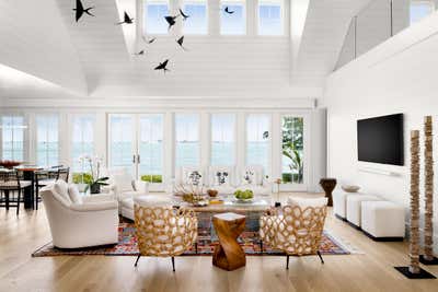  Beach Style Modern Beach House Living Room. Beachside Joie de Vivre by Jamie Merida Interiors.