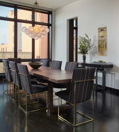  Contemporary Transitional Apartment Dining Room. River North by Studio Gild.