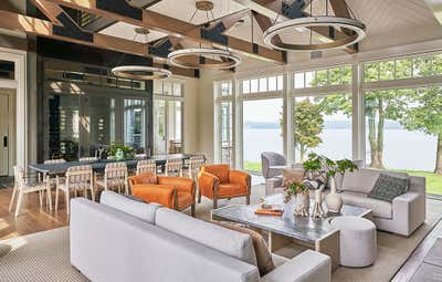  Beach Style Vacation Home Living Room. Lake Geneva by Studio Gild.