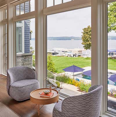  Transitional Beach Style Vacation Home Living Room. Lake Geneva by Studio Gild.