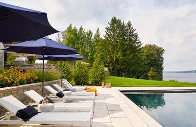 Transitional Vacation Home Patio and Deck. Lake Geneva by Studio Gild.