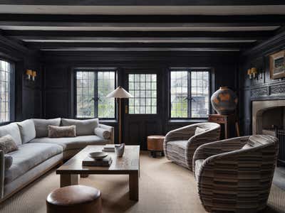  English Country Living Room. Westchester Tudor by Sharon Rembaum Interior Design.